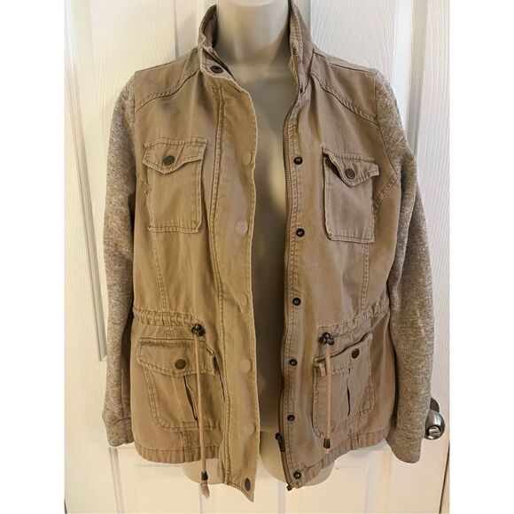 Forever & Flower Tan Jacket. Cotton. Size Medium. - Picture 3 of 8